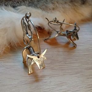 Taxco Silver Bull Earrings